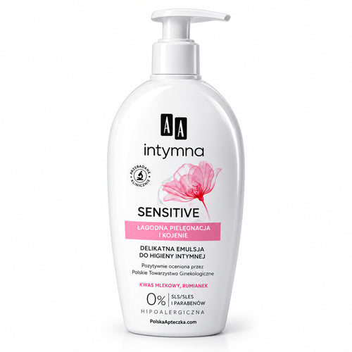 AA Intymna Sensitive Intimate Hygiene Emulsion pH Balanced 300ml / Intymna Sensitive Płyn do higieny intymnej o fizjologicznym pH, 300 ml – AA