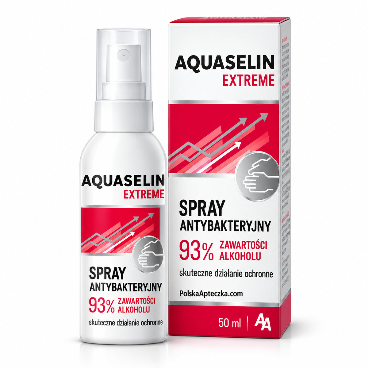 Aquaselin Extreme Antibacterial Spray 93% Alcohol, 50 ml – AA / Aquaselin Extreme Spray antybakteryjny 93% alkoholu, 50 ml – AA