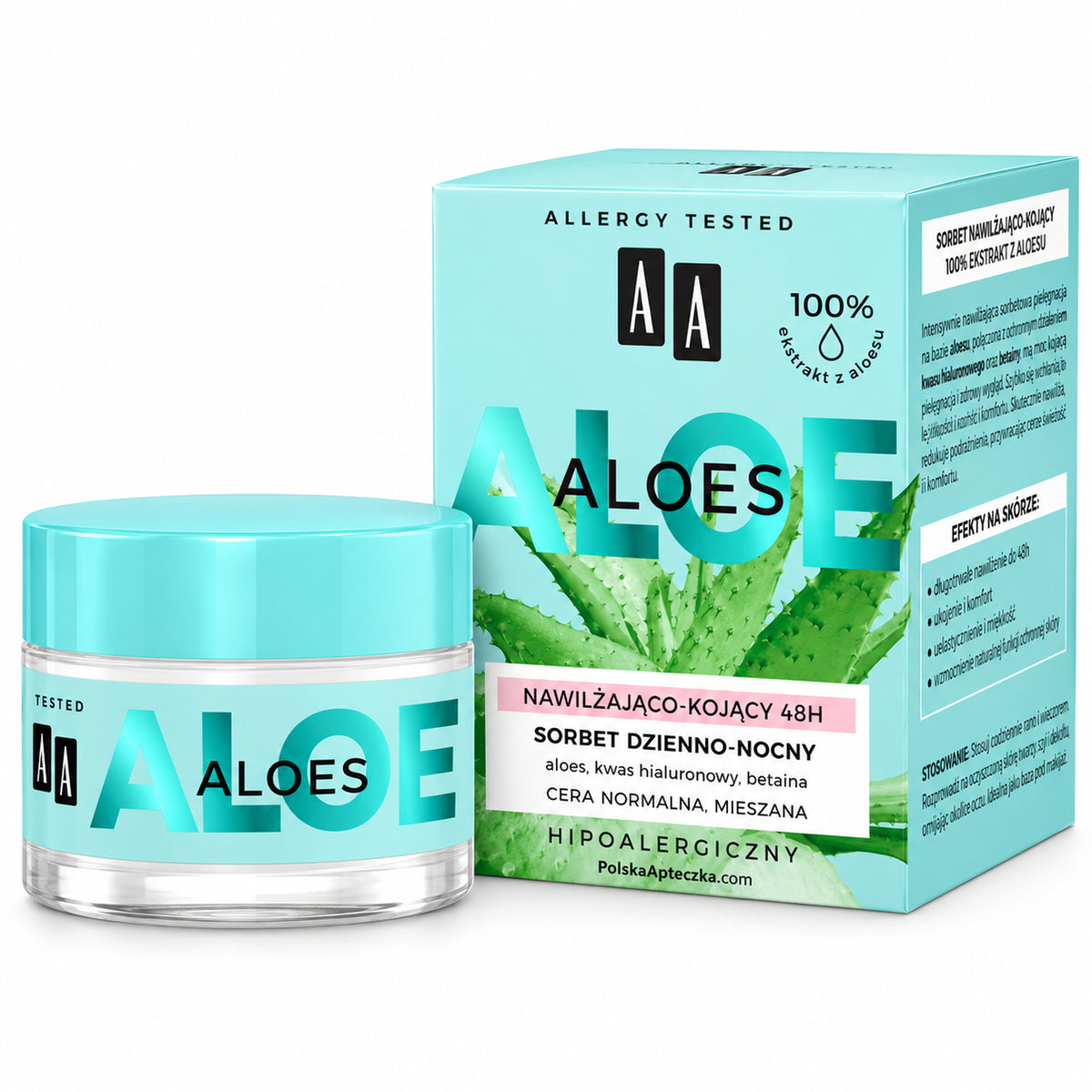 Aloe Moisturizing & Smoothing Day & Night Cream, 50 ml – AA / Aloes Krem nawilżająco-wygładzający na dzień i noc, 50 ml – AA