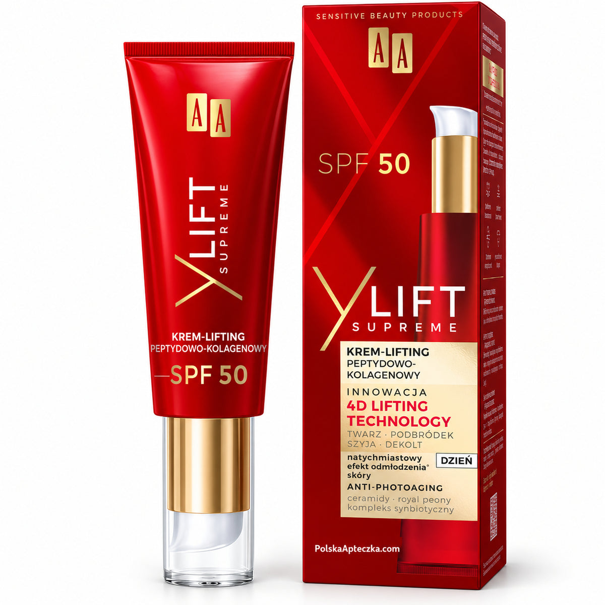 Y Lift Supreme Peptide-Collagen Cream SPF 50, 40 ml – AA / Y Lift Supreme Krem peptydowo-kolagenowy SPF 50, 40 ml – AA
