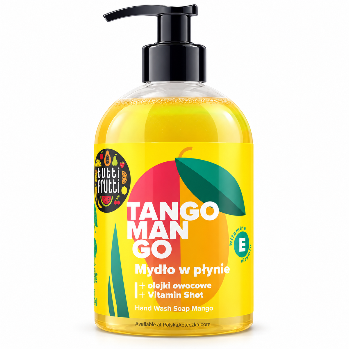Farmona Tutti Frutti Mango Hand Wash with Fruit Oils & Vitamin E, 500 ml / Mango – Mydło w płynie z olejkami owocowymi i witaminą E, 500 ml
