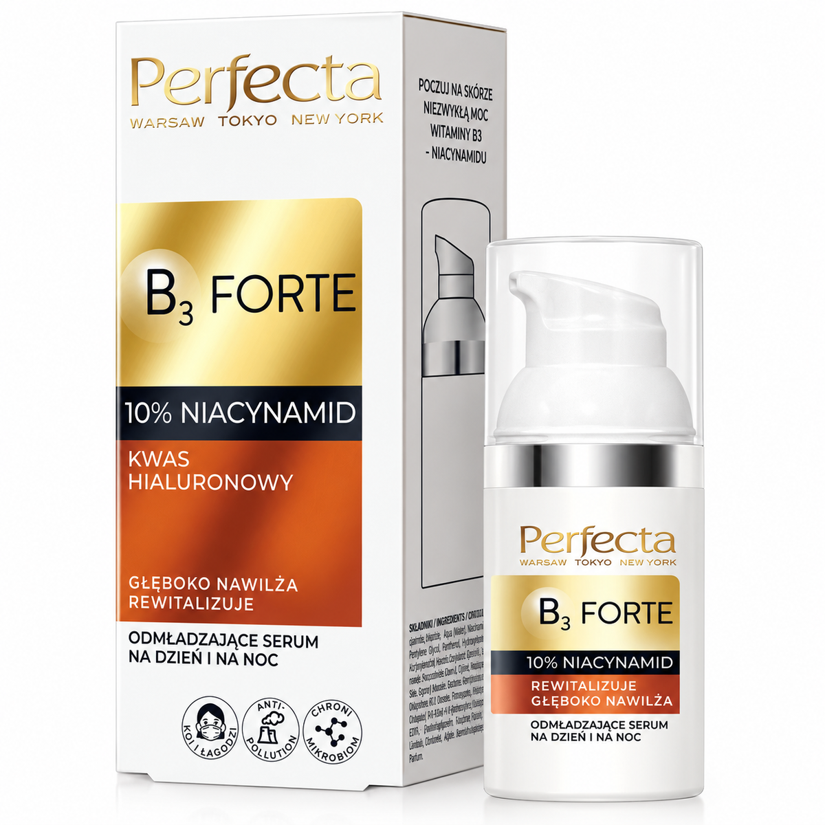Perfecta B3 Forte 10% Niacinamide Hydrating Serum 30 ml | Perfecta B3 Forte Serum nawilżające z 10% niacynamidem 30 ml