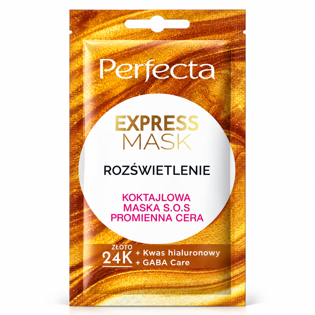 Perfecta Express Mask Gold & Hyaluronic Acid Radiance Mask 8 ml | Perfecta Express Mask Rozświetlająca maska ze złotem i kwasem hialuronowym 8 ml