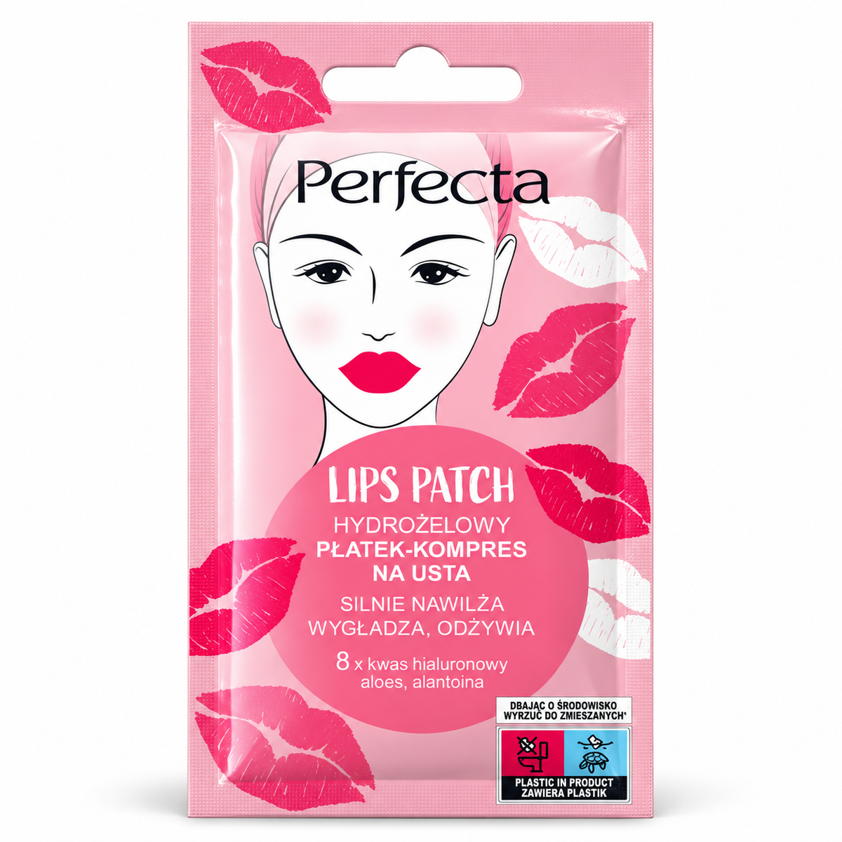 Perfecta Lips Patch Hydrating Hydrogel Lip Mask 1 Count | Perfecta Lips Patch Nawilżający hydrożelowy płatek na usta 1 szt.