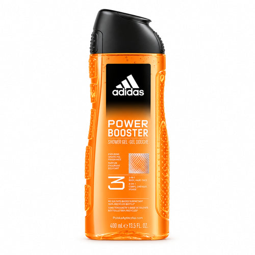 Power Booster Men's 3-in-1 Shower Gel, 400 ml – Adidas / Power Booster Żel pod prysznic 3w1 dla mężczyzn, 400 ml – Adidas