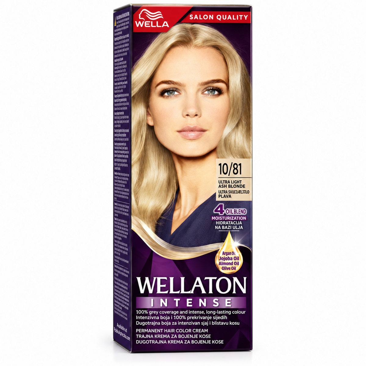 Wellaton Intense 10/81 Ultra Light Ash Blonde Permanent Hair Color Cream 100 ml - Wella – product on a white background