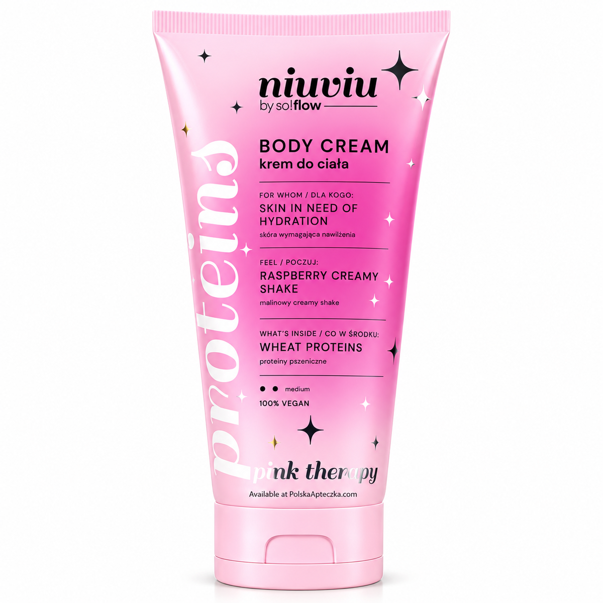 NIUVIU Pink Therapy Raspberry Shake Body Cream, 200 ml / Pink Therapy Malinowy shake – Balsam do ciała, 200 ml