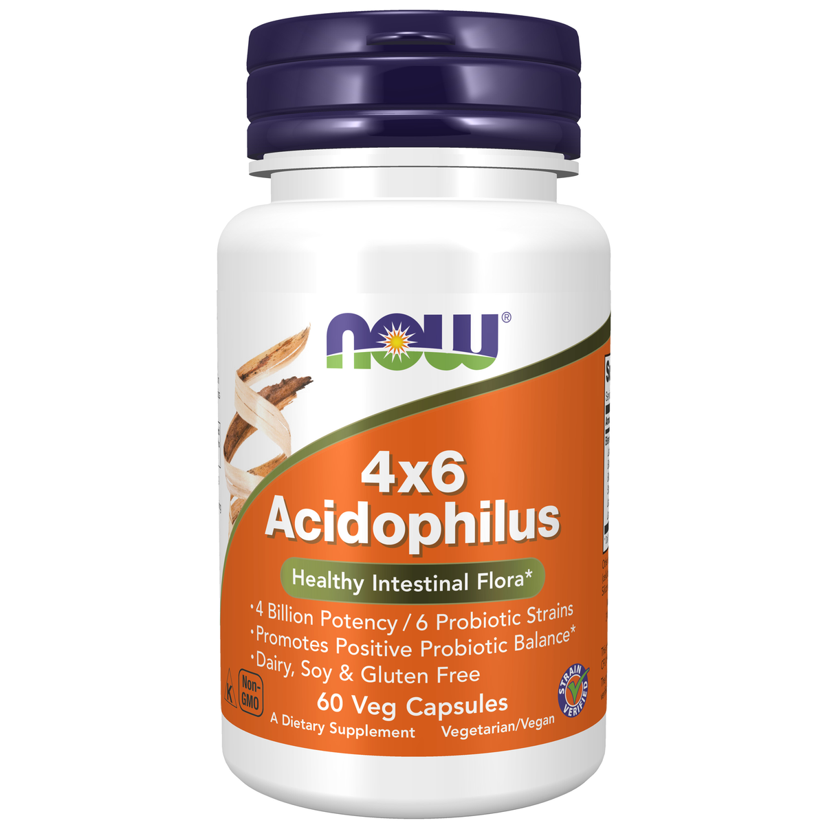NOW Foods Acidophilus 4x6 - 60 Veg Capsules / Acidophilus 4x6 - 60 kapsułek roślinnych