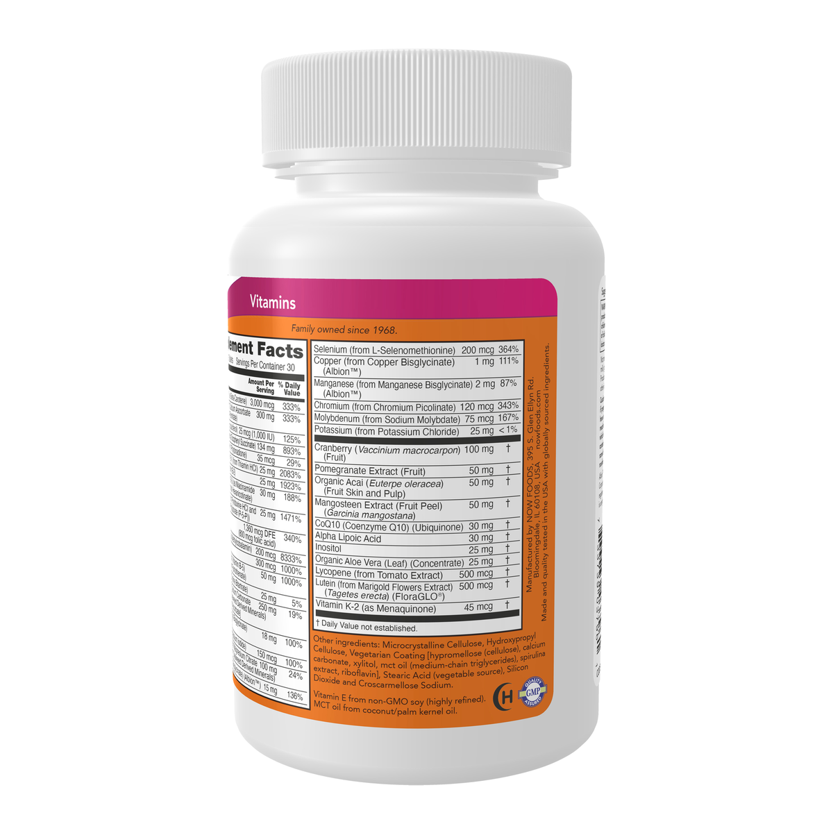 NOW Foods Eve™ Women's Multiple Vitamin - 90 Tablets – Right label / Etykieta producenta