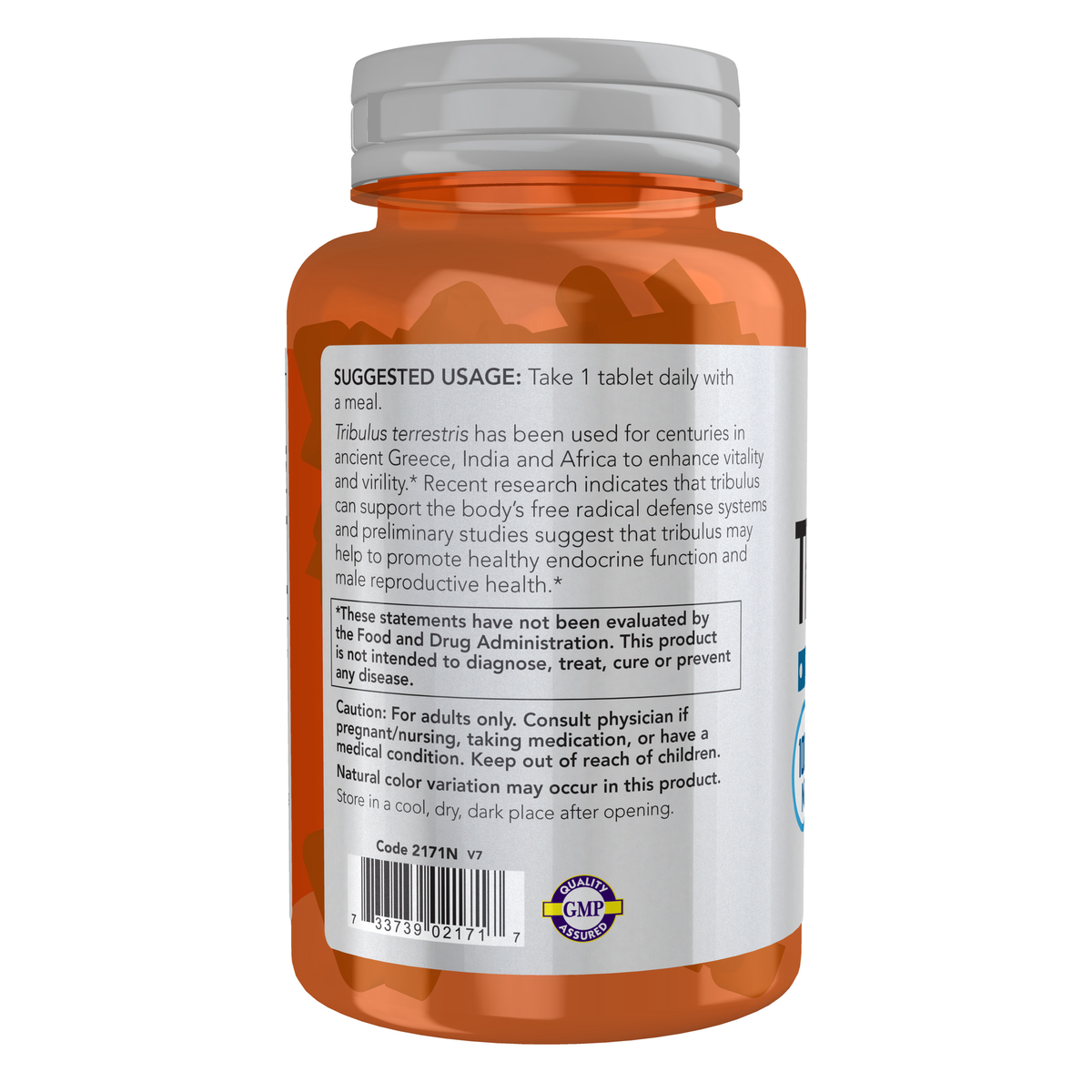 NOW Foods Tribulus 1,000mg - 90 Tablets – Label details / Etykieta producenta