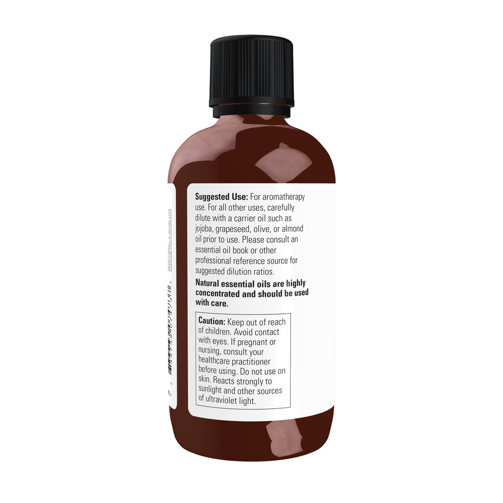 NOW Foods Grapefruit Oil - 4 fl. oz. – Left label / Etykieta producenta