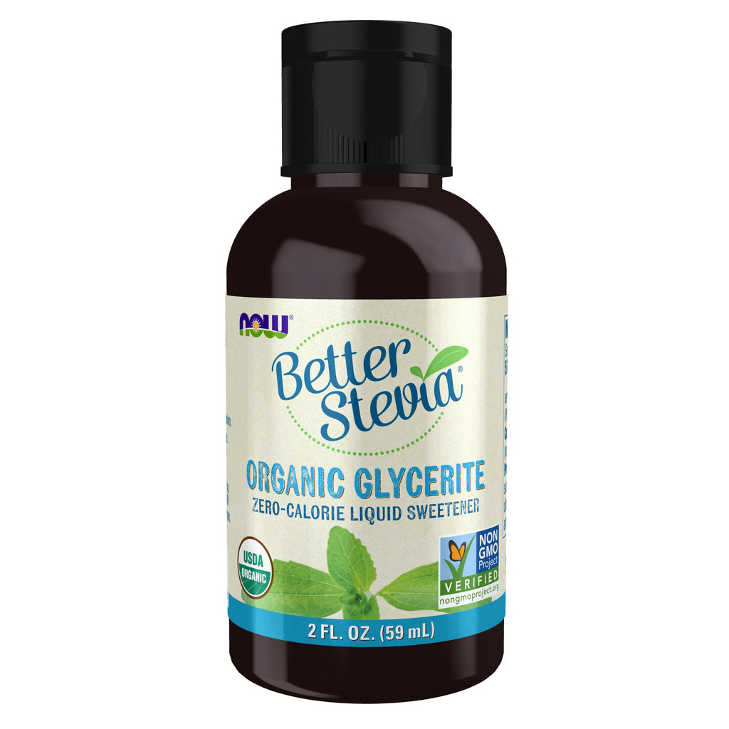 NOW Foods BetterStevia® Liquid, Organic Glycerite - 2 fl. oz. / BetterStevia® płyn, produkt ekologiczny Glycerite - 2 fl oz
