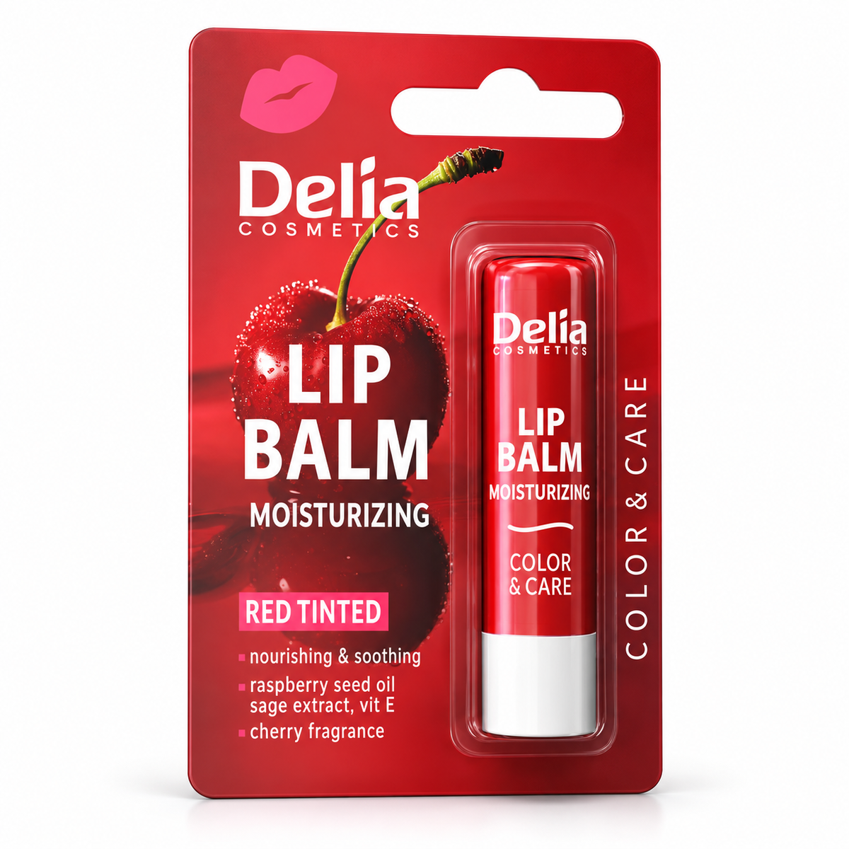 Delia Cherry Moisturizing Lip Balm 4.8 g | Delia Wiśniowa pomadka nawilżająca do ust 4,8 g