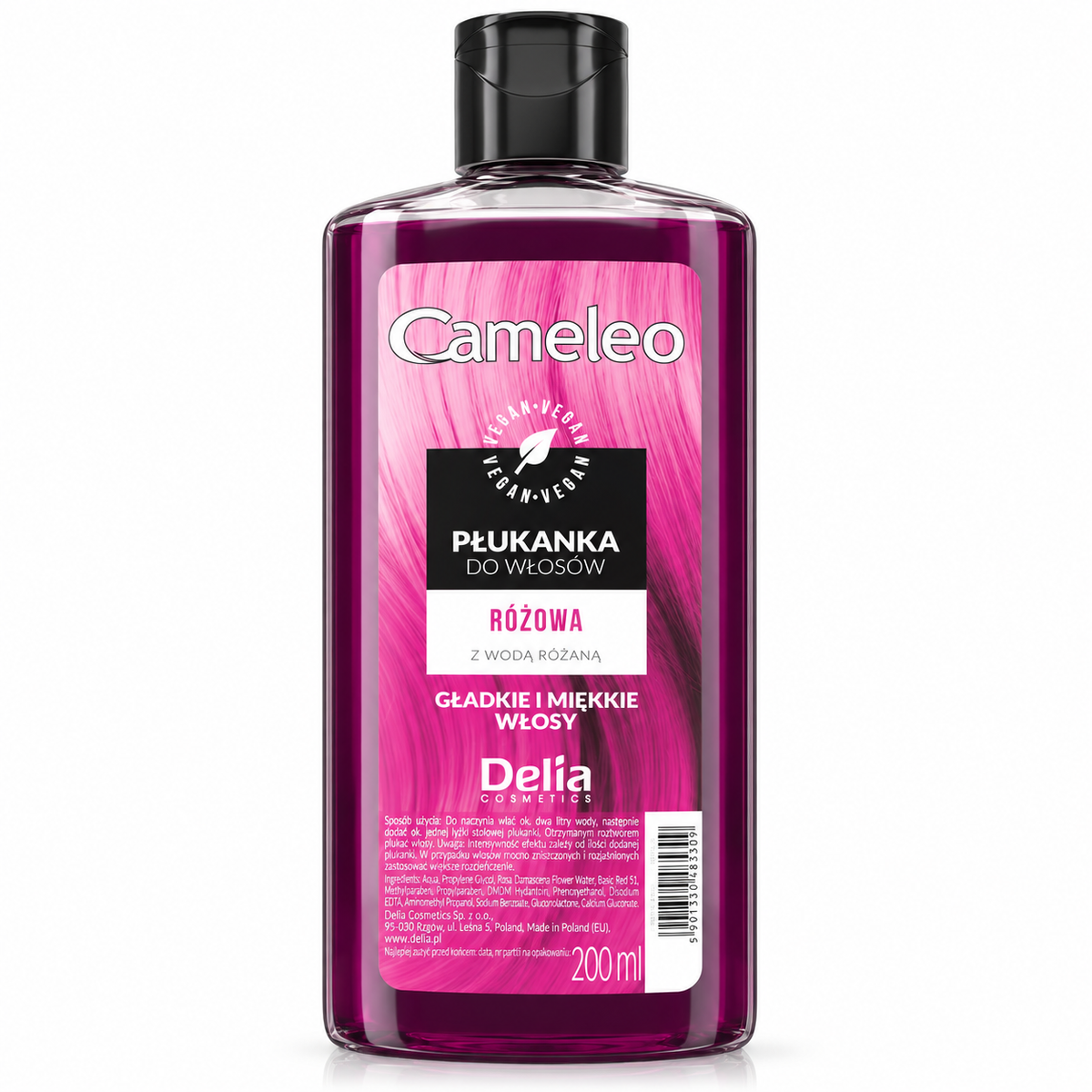Delia Cameleo Pink Hair Color Rinse 200 ml | Delia Cameleo Różowa płukanka do włosów 200 ml