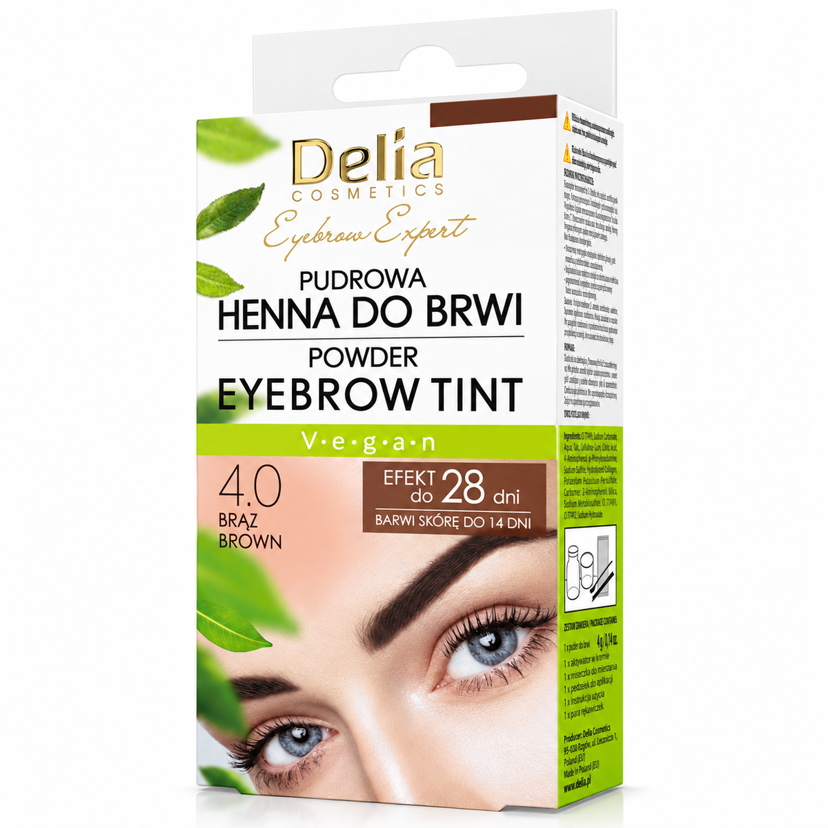 Delia Powder Henna Eyebrow Tint Brown 4 g | Delia Henna pudrowa do brwi brązowa 4 g