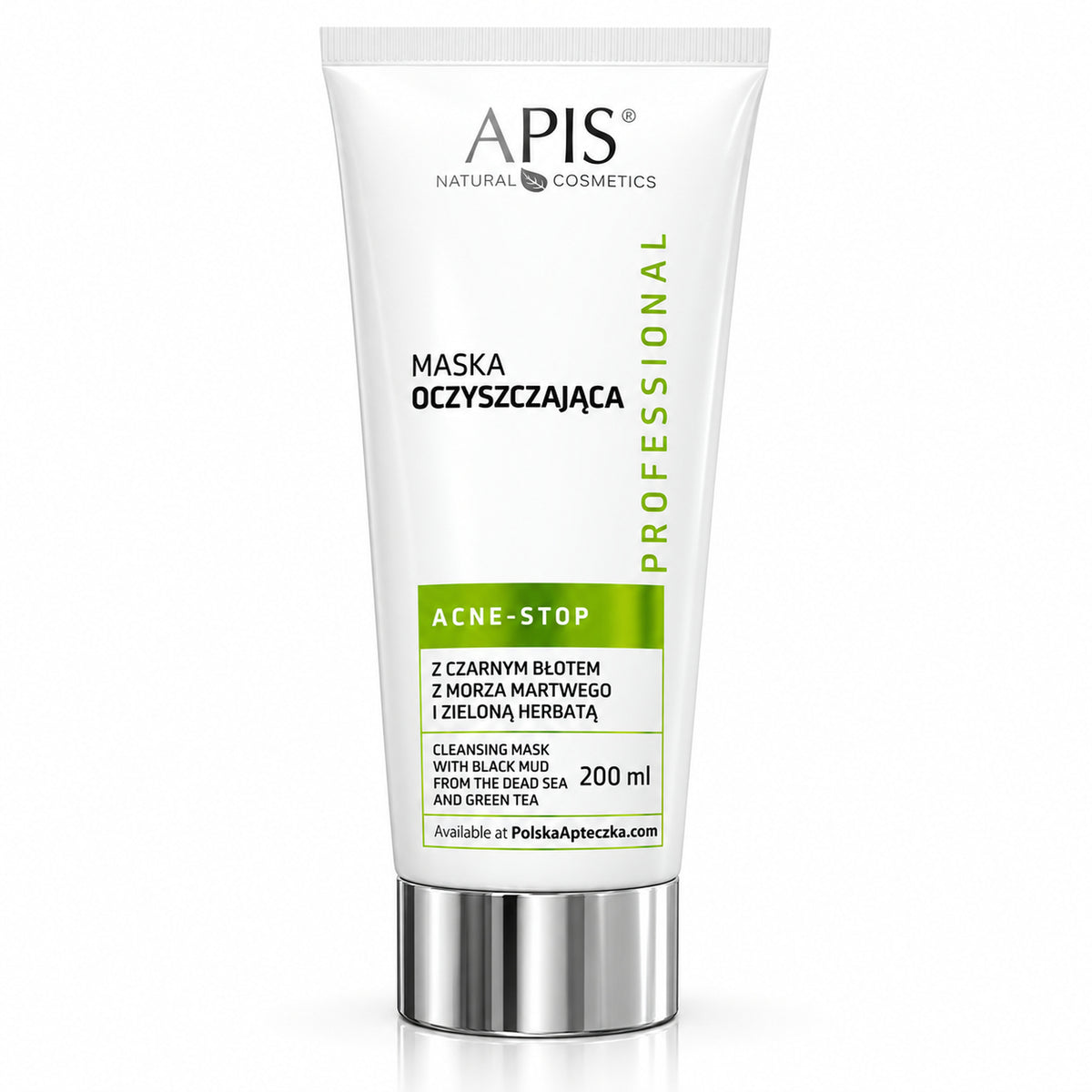 Acne-Stop Dead Sea Mud & Green Tea Cleansing Mask, 200 ml – APIS / Acne-Stop Maska oczyszczająca z błotem i zieloną herbatą, 200 ml – APIS