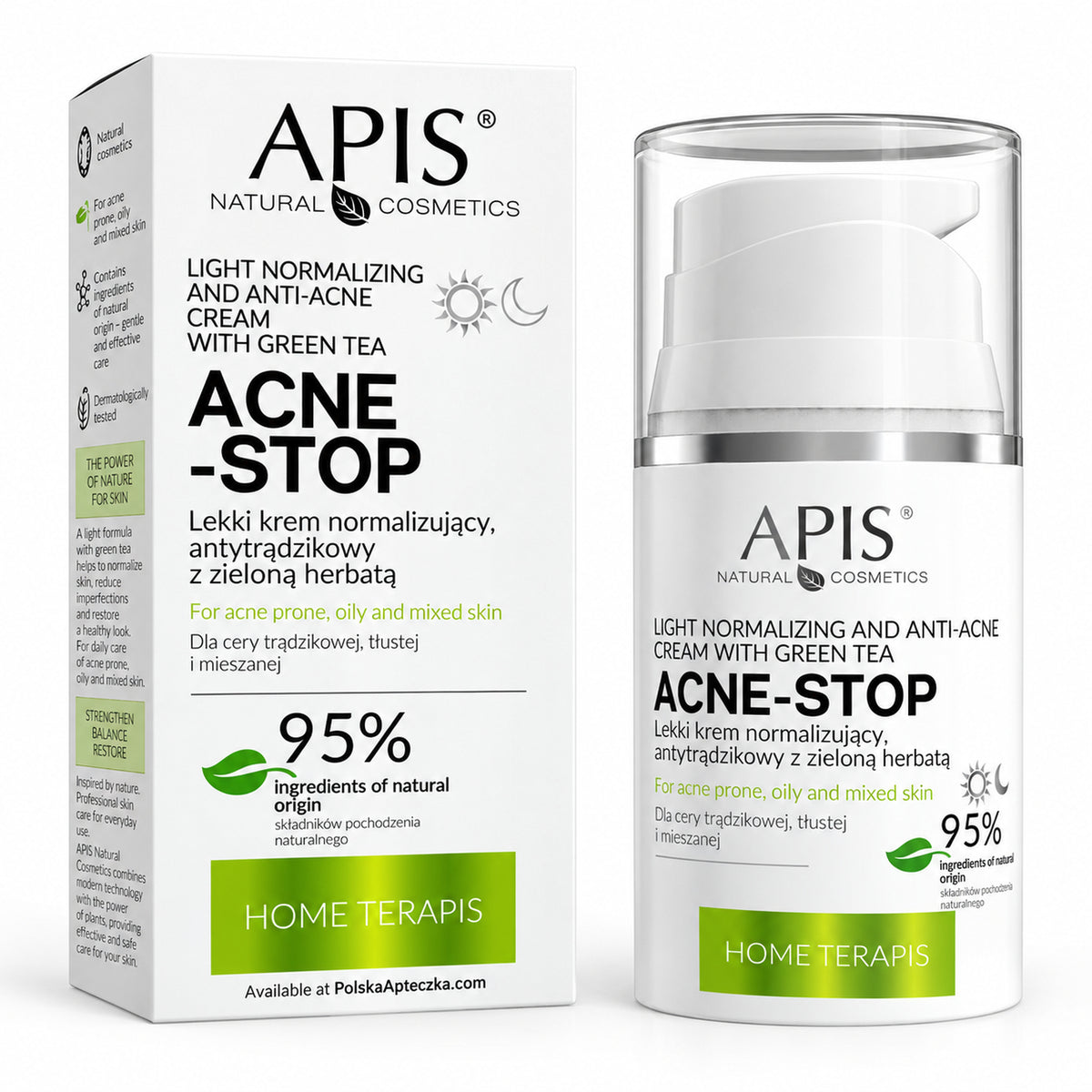 Acne-Stop Light Normalizing Cream with Green Tea, 50 ml – APIS / Acne-Stop Lekki krem normalizujący z zieloną herbatą, 50 ml – APIS