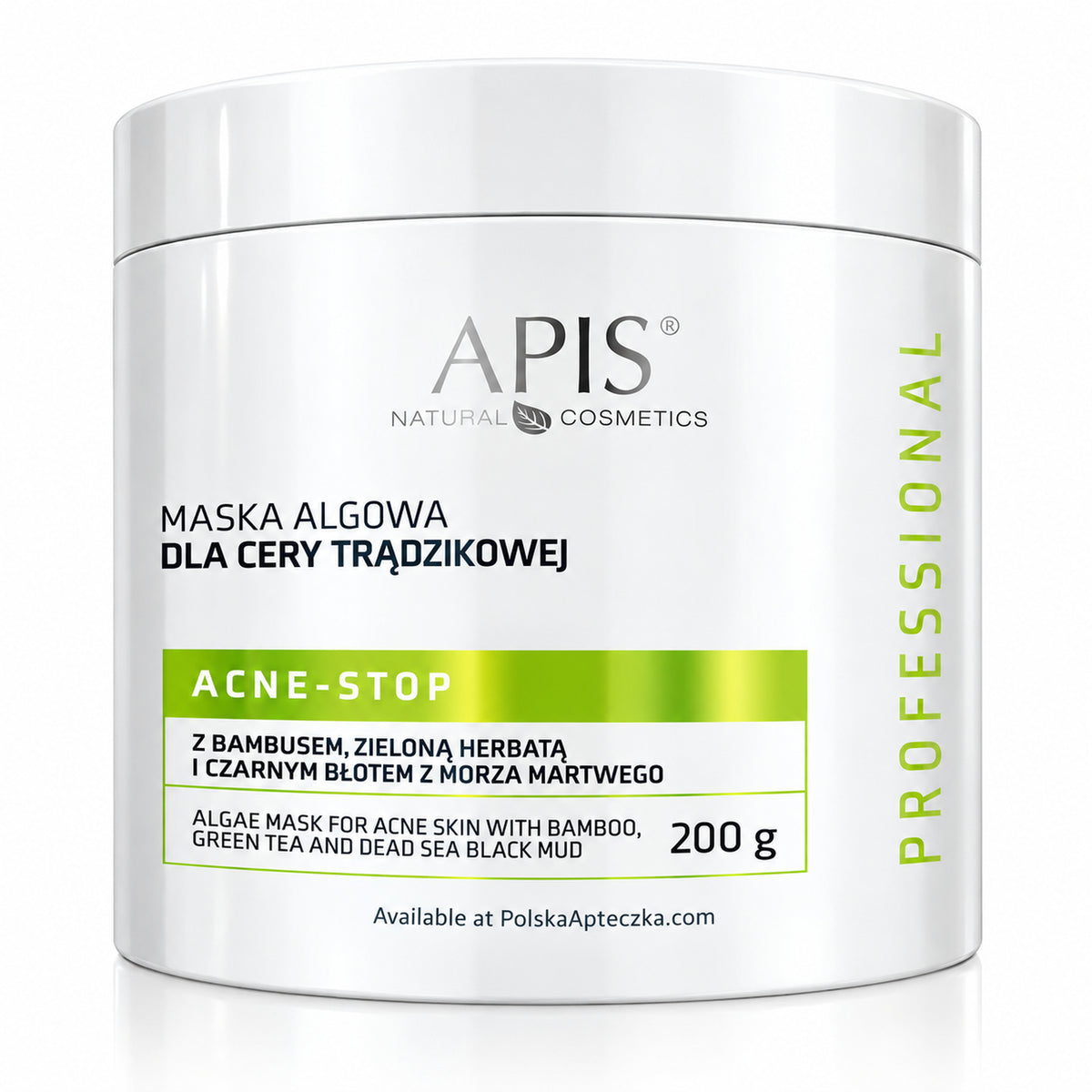 Acne-Stop Dead Sea Mud & Green Tea Algae Mask, 200 g – APIS / Acne-Stop Maska algowa z błotem i zieloną herbatą, 200 g – APIS