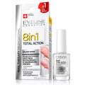 Nail Therapy Total Action 8-in-1 Silver Shine Conditioner, 12 ml – Eveline on white / Skoncentrowana odżywka do paznokci z drobinkami srebra total action 8w1 na białym tle