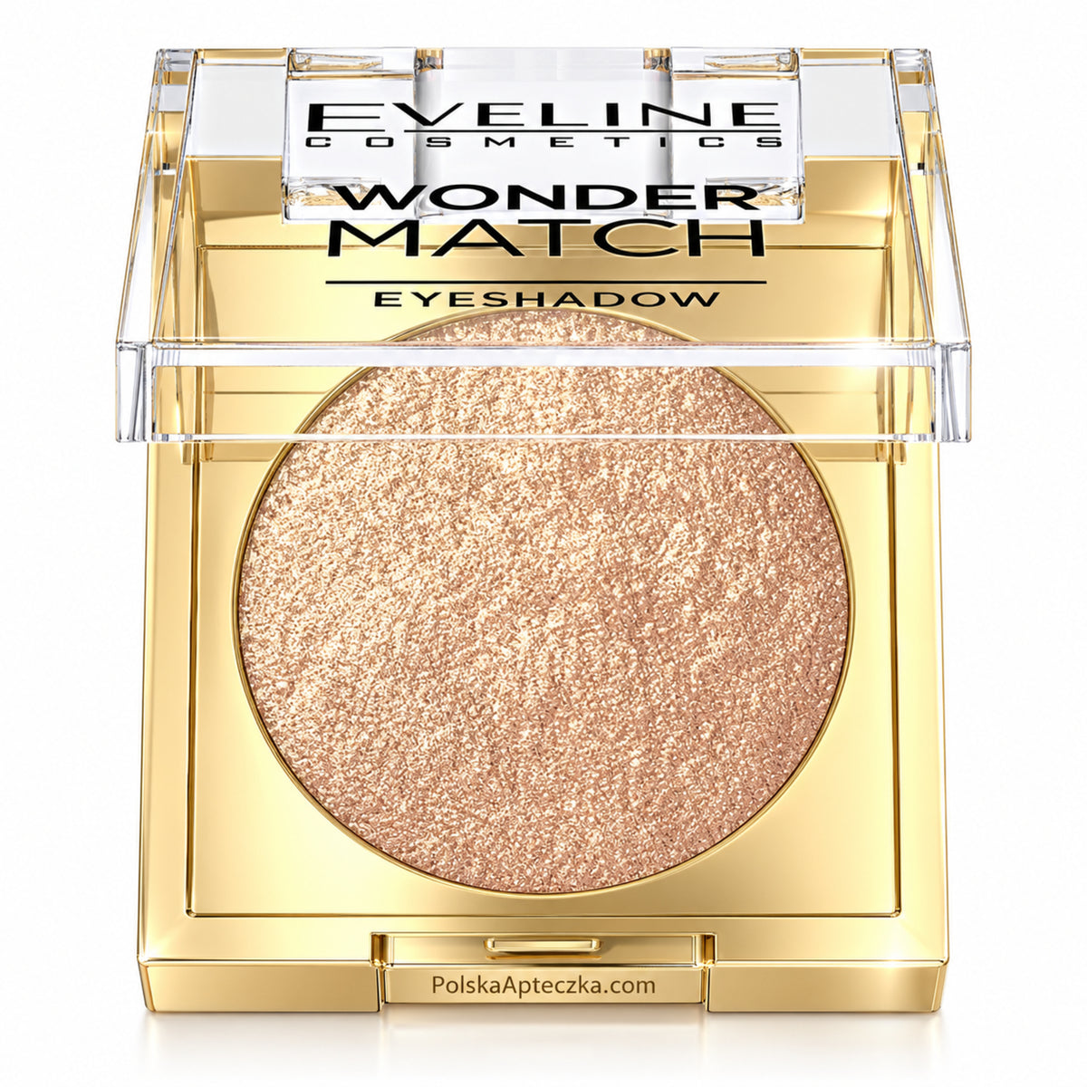 Wonder Match Mono Eyeshadow – 05 Golden Glow by Eveline on white / pojedynczy cień do powiek 05 Golden Glow Eveline na białym tle