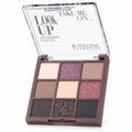 Look Up 9-Color Eyeshadow Palette – Take Me On by Eveline on white / paleta dziewięciu cieni do powiek Take Me On Eveline na białym tle