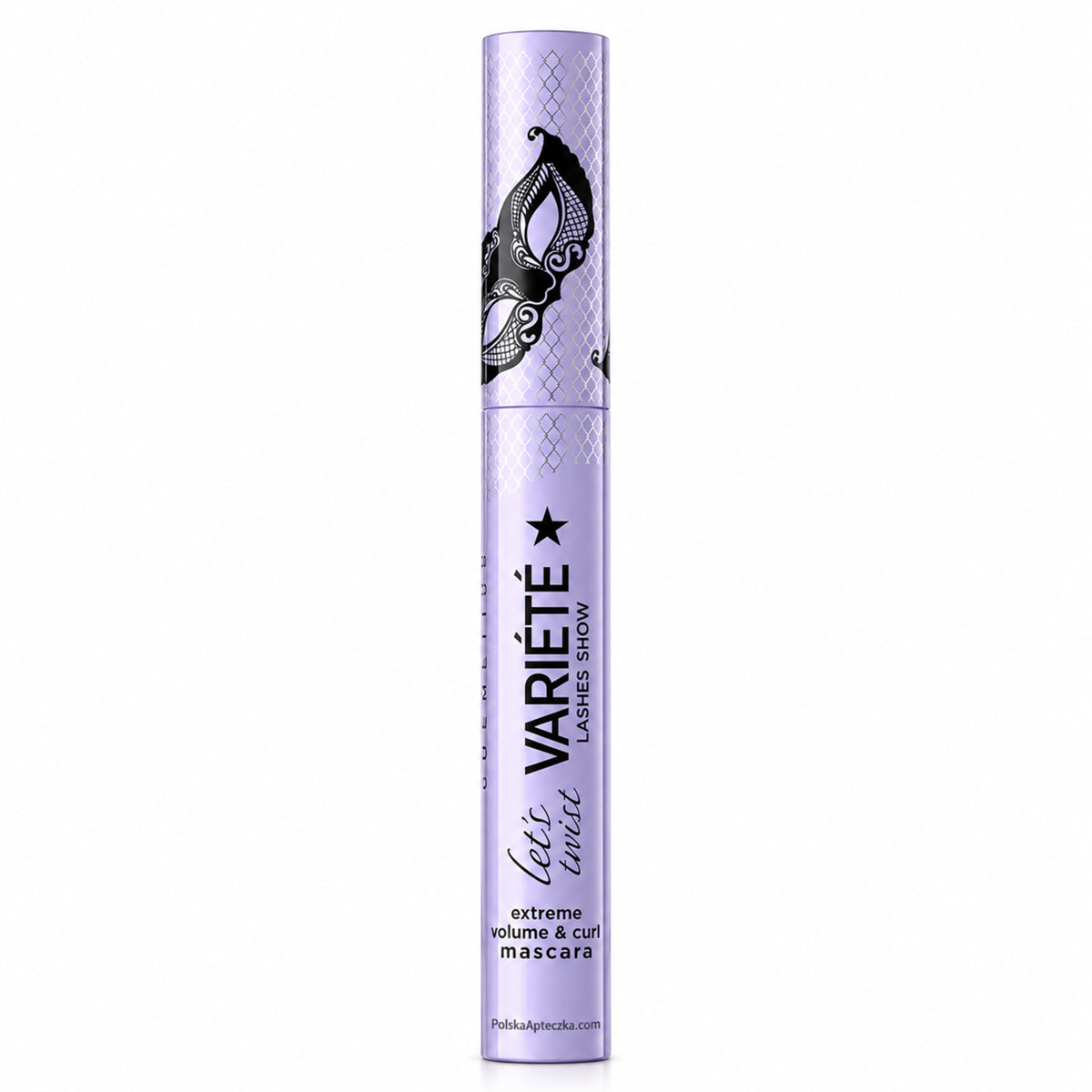 Variété Lashes Show Let’s Twist Mascara – Black 10 ml by Eveline on white / Variété Lashes Show Let’s Twist – tusz podkręcający i zwiększający objętość, czarny 10 ml na białym tle