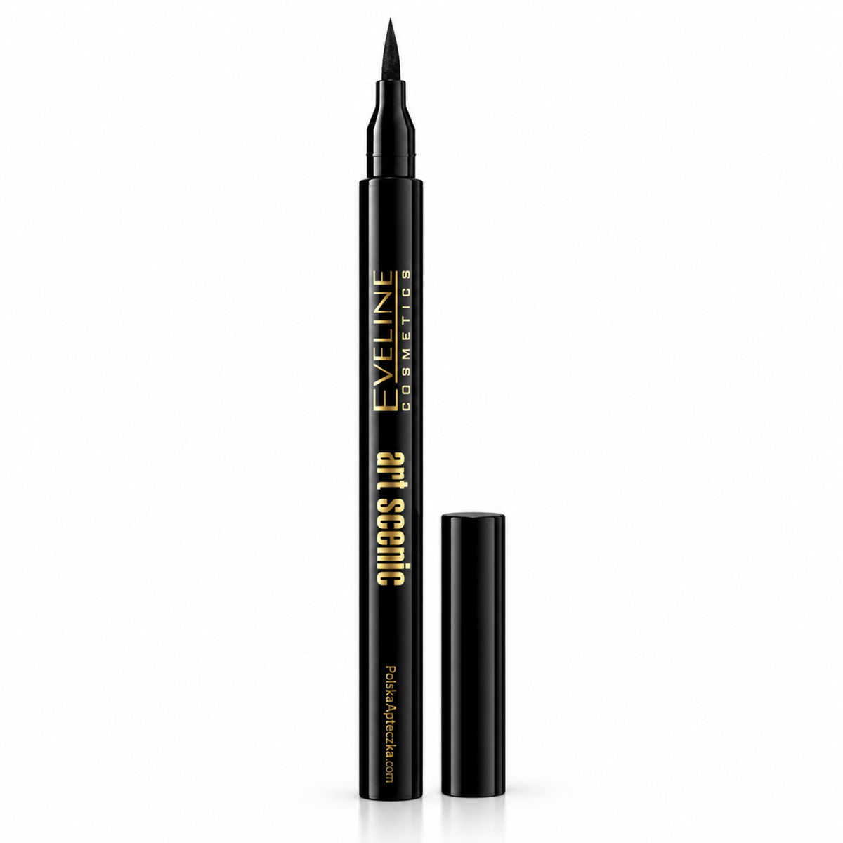 Art Scenic Waterproof Eyeliner Marker – Black by Eveline, product on white / Art Scenic – czarny wodoodporny eyeliner w markerze Eveline, produkt na białym tle