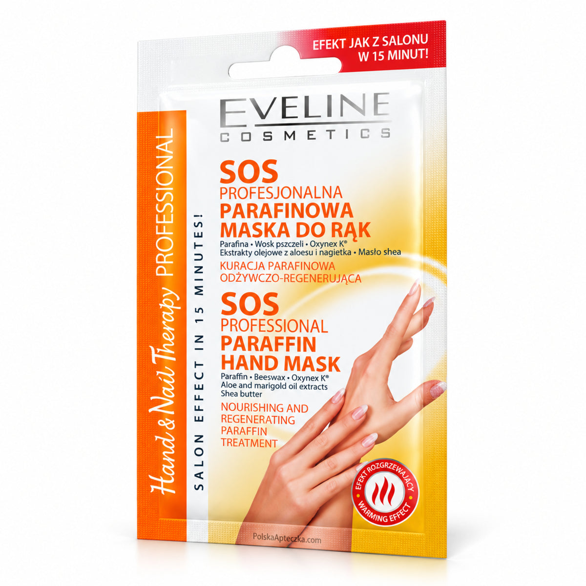 Body Therapy Professional SOS Paraffin Hand Mask, 7 ml – Eveline on white / S.o.s. profesjonalna parafinowa maska do rąk na białym tle