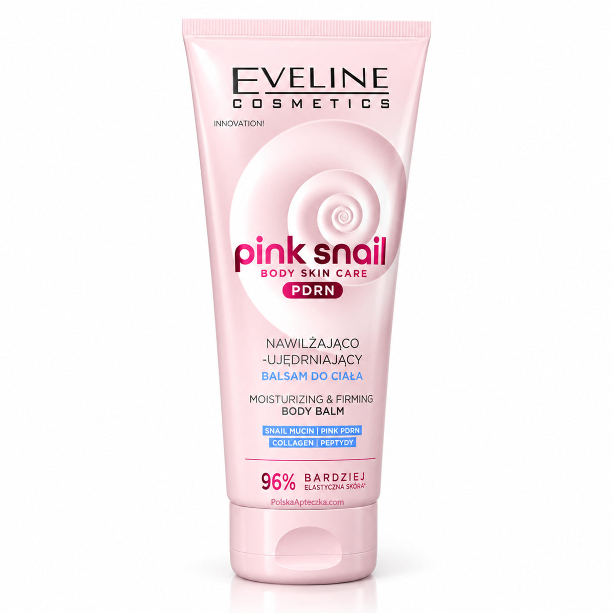 Pink Snail Moisturizing and Firming Body Balm, 200 ml – Eveline on white / Pink Snail nawilżająco-ujędrniający balsam do ciała na białym tle