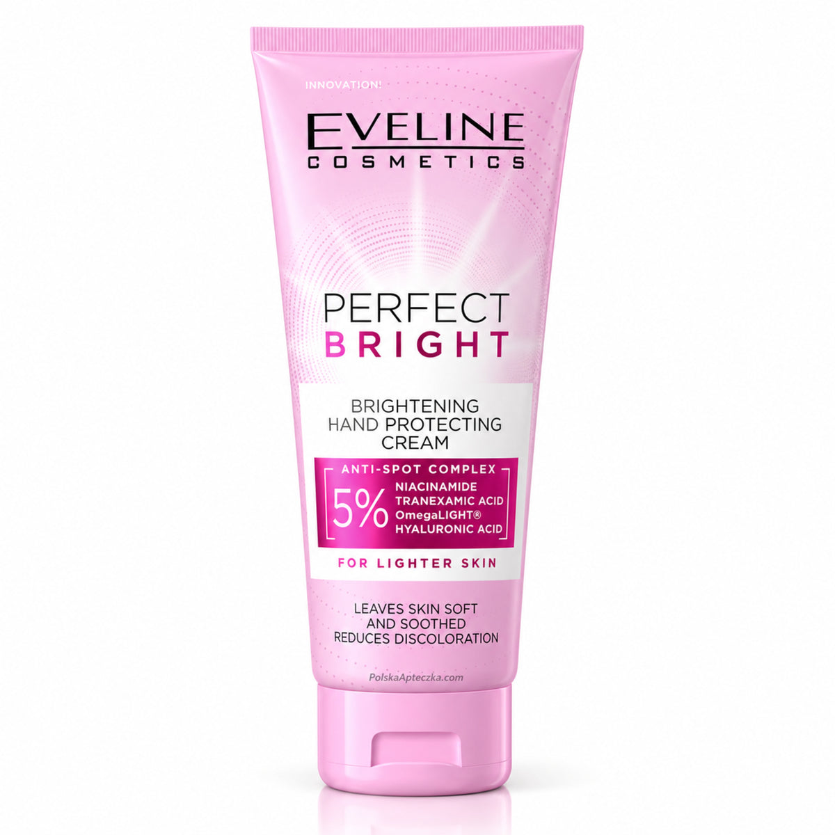 Perfect Bright Brightening Hand Cream, 100 ml – Eveline on white / Rozświetlający krem do rąk na białym tle