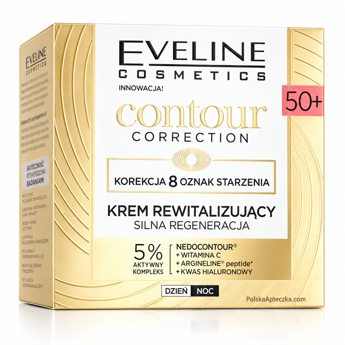Contour Correction 50+ Revitalizing Cream, 50 ml – Eveline on white / Contour Correction 50+ regenerujący krem rewitalizujący na białym tle