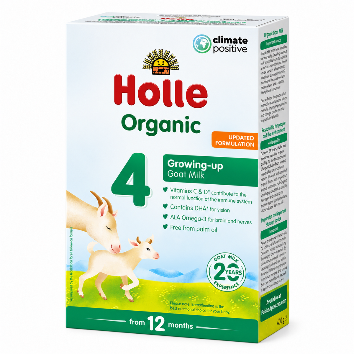 Holle Organic Stage 4 growing-up goat milk formula 400 g