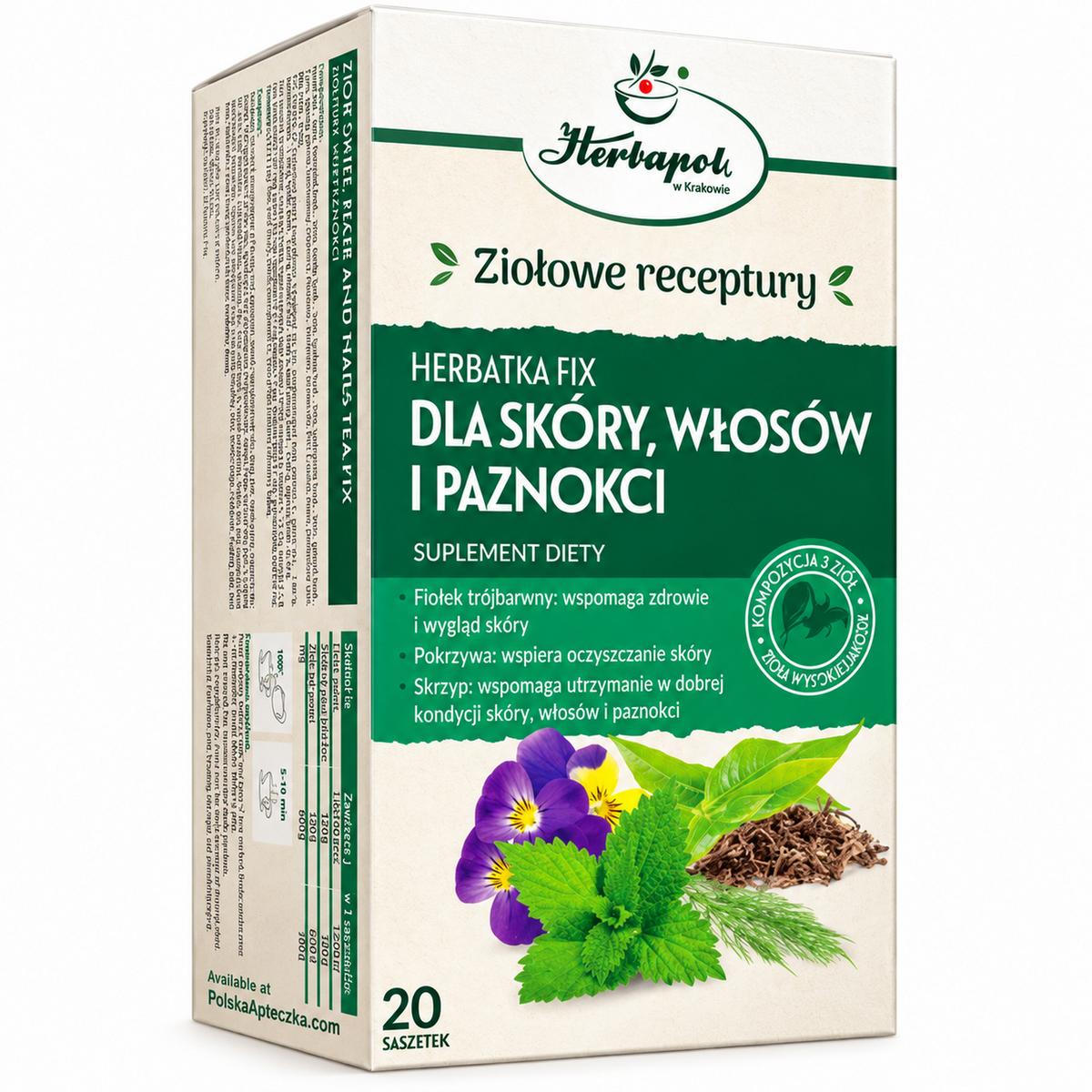 Skin Hair and Nails Herbal Tea – 20 Tea Bags – Herbapol Krakow – premium product photo