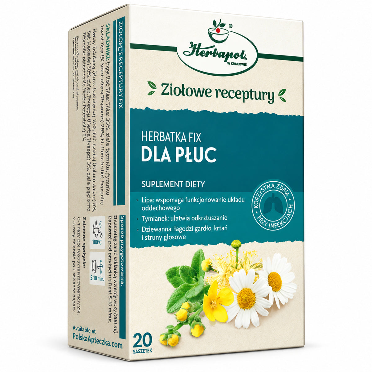 Lung Support Herbal Tea – 20 Tea Bags – Herbapol Krakow – premium hero image