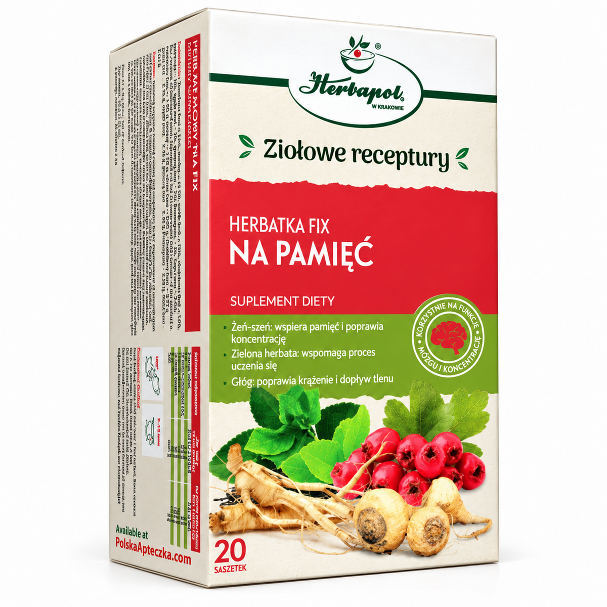 Memory Support Herbal Tea – 20 Tea Bags – Herbapol Krakow – premium product photo