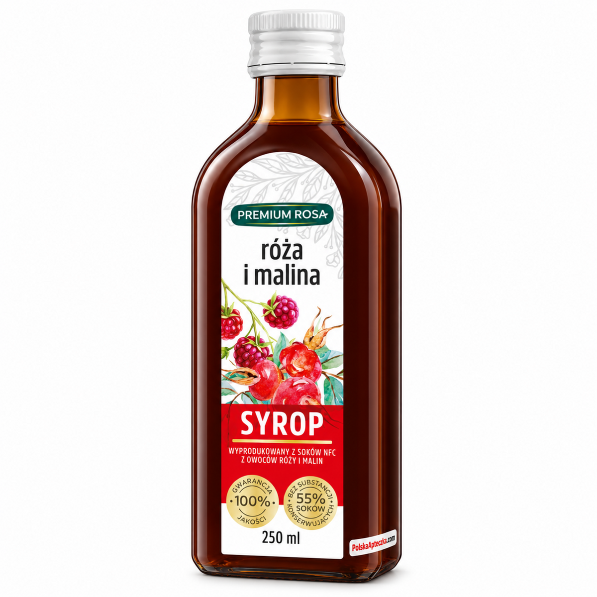 Rosehip & Raspberry Syrup 250 ml – Premium Rosa / Syrop z Dzikiej Róży i Malin 250 ml – Premium Rosa