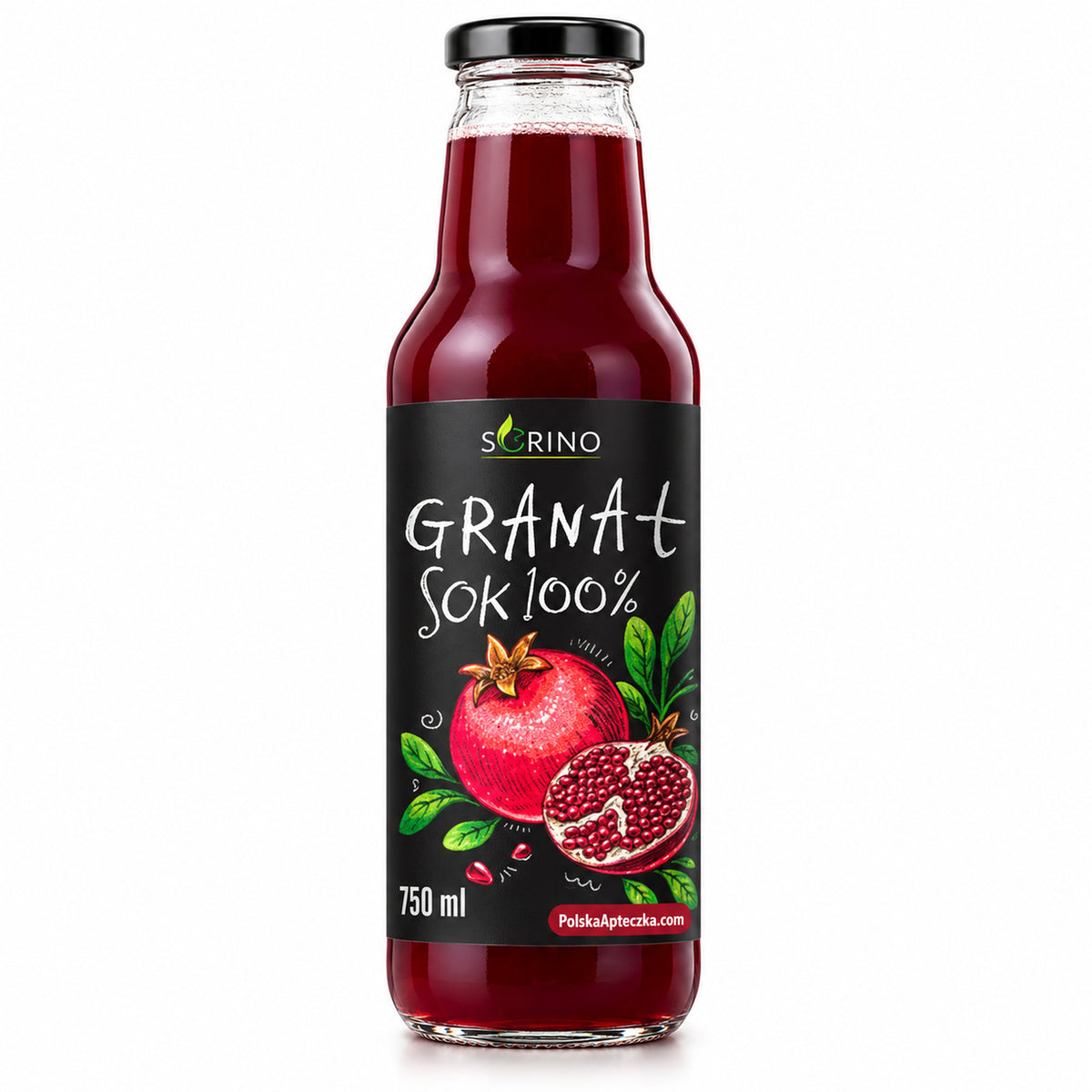 100% Pomegranate Juice 750 ml – Sorino – premium product photograph