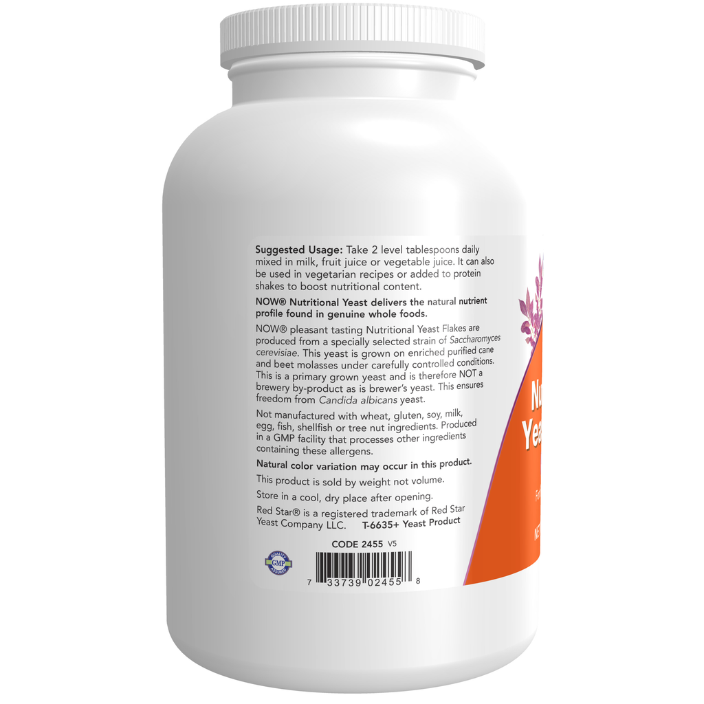 NOW Foods Nutritional Yeast Flakes - 10 oz. – Label details / Etykieta producenta