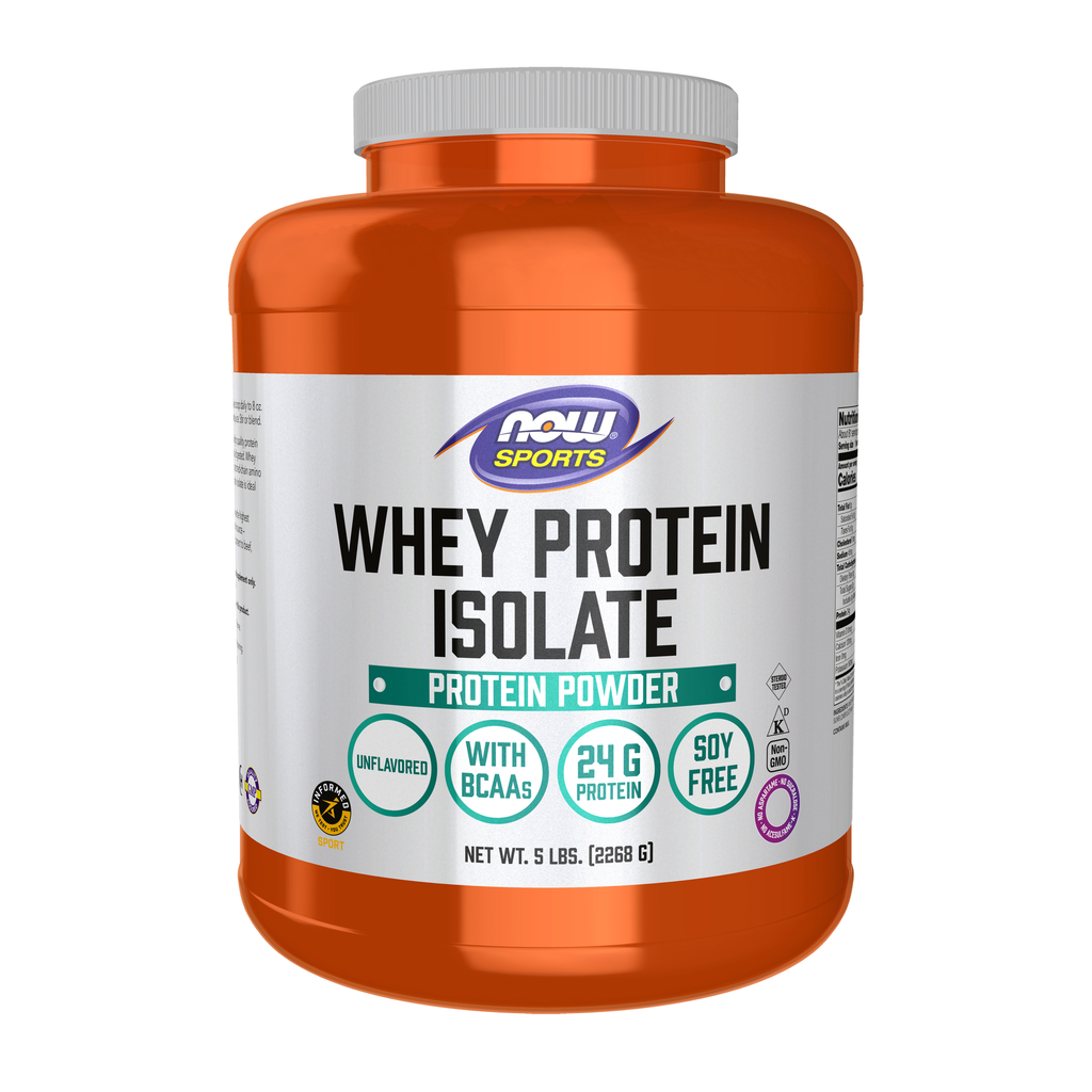 NOW Foods Whey Protein Isolate, Unflavored Powder - 5 lbs. / izolat białka serwatkowego, proszek bez dodatków smakowych - 5 lb