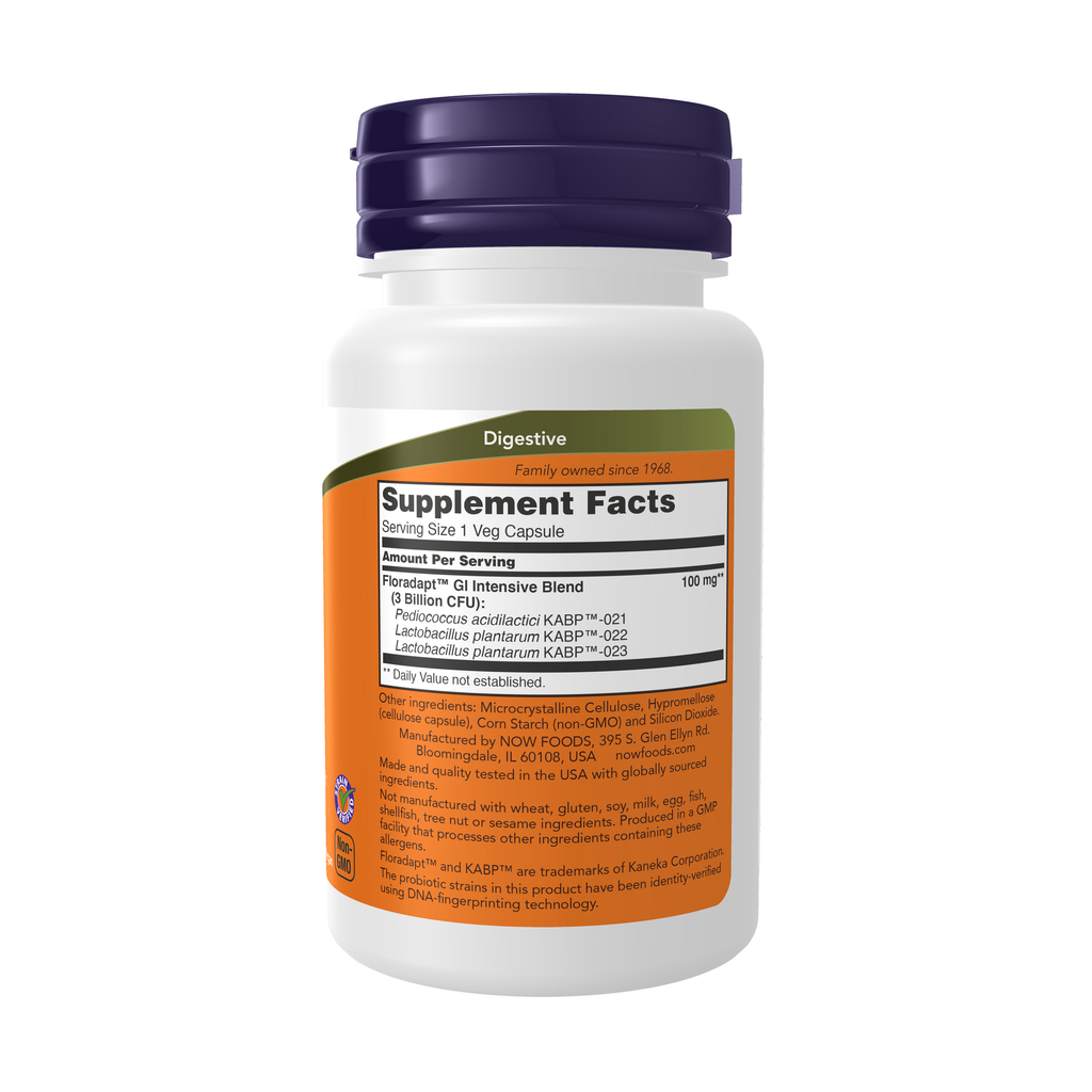 NOW Foods Intestinal Bacteria Support - 60 Veg Capsules – Right label / Etykieta producenta