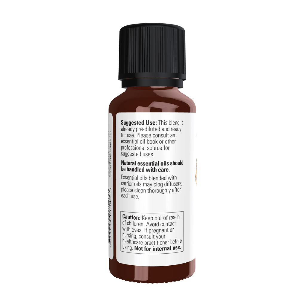 NOW Foods Myrrh Oil Blend - 1 fl. oz. – Left label / Etykieta producenta