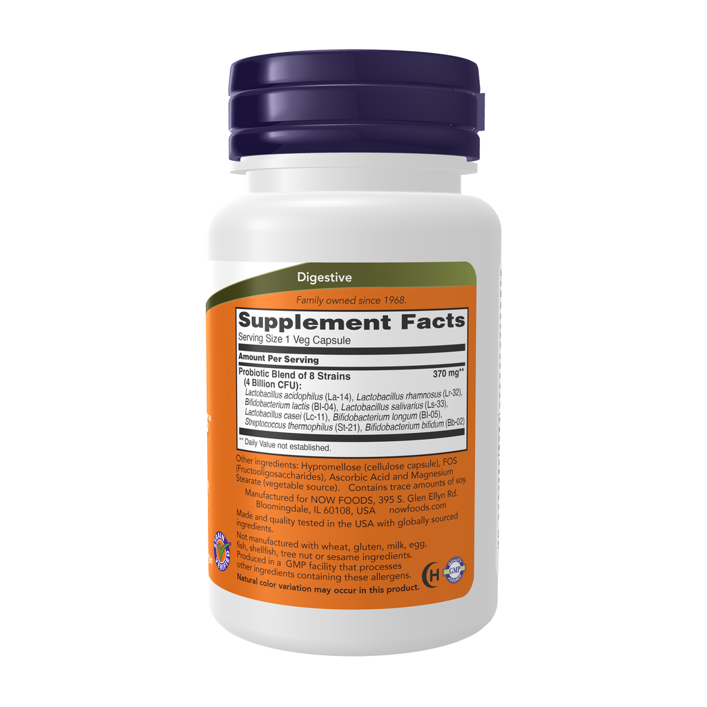 NOW Foods Gr8-Dophilus™ - 60 Veg Capsules – Right label / Etykieta producenta