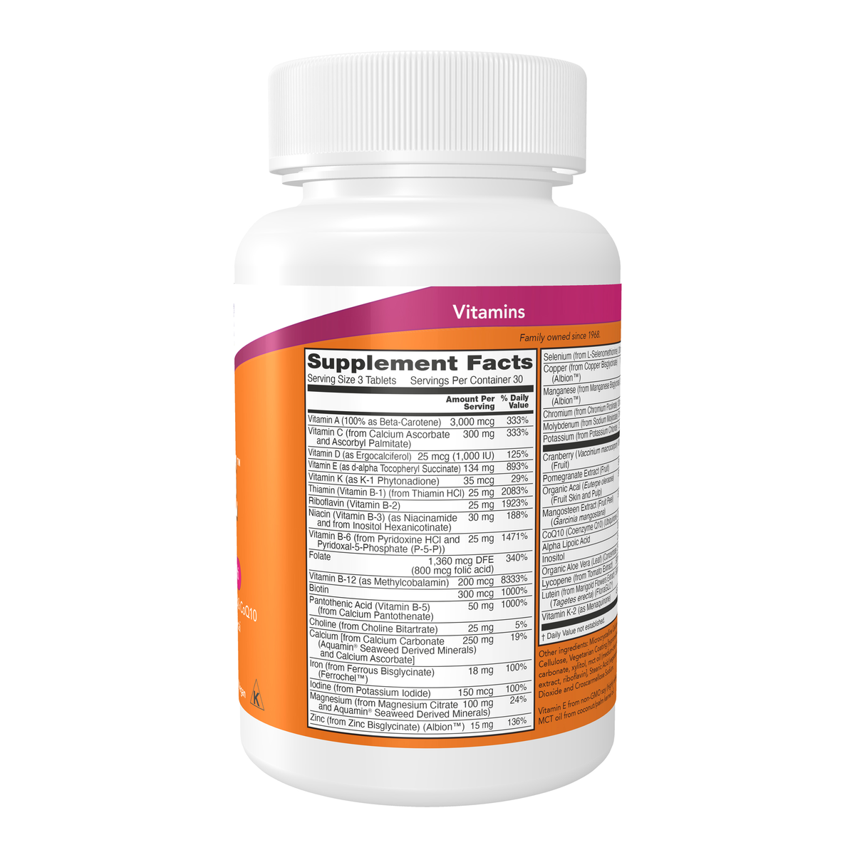 NOW Foods Eve™ Women's Multiple Vitamin - 90 Tablets – Right label / Etykieta producenta