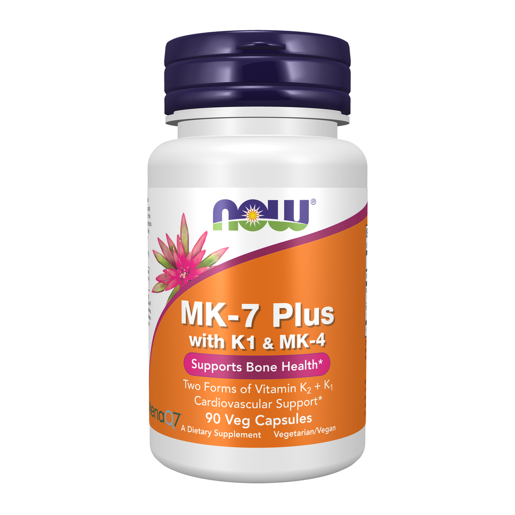 NOW Foods MK-7 Plus with K1 & MK-4 - 90 Veg Capsules / MK-7 Plus z K1 & MK-4 - 90 kapsułek roślinnych
