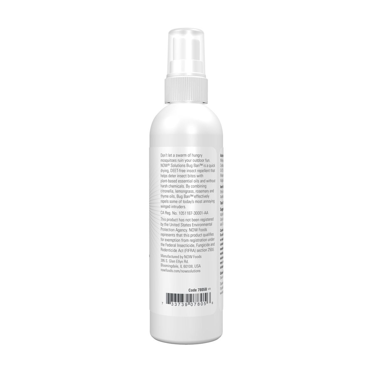 NOW Foods Bug Ban™ Spray - 4 fl. oz. – Right label / Etykieta producenta