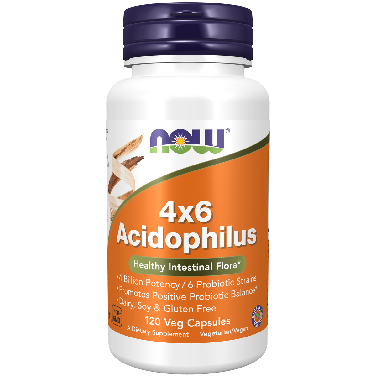 NOW Foods Acidophilus 4x6 - 120 Veg Capsules / Acidophilus 4x6 - 120 kapsułek roślinnych