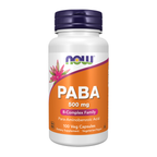 NOW Foods PABA 500 mg - 100 Veg Capsules / PABA 500 mg - 100 kapsułek roślinnych