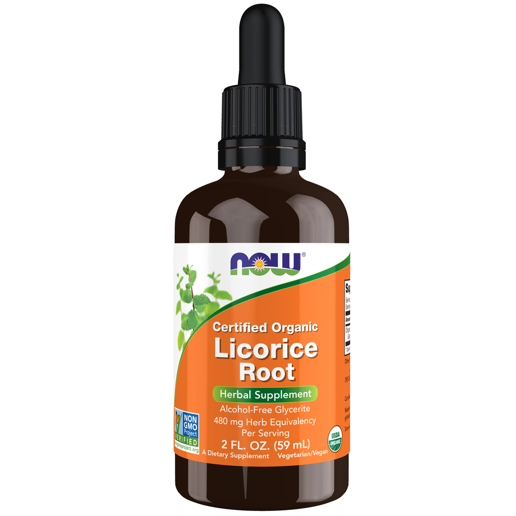 NOW Foods Licorice Root Glycerite, Organic - 2 fl. oz. / korzeń lukrecji Glycerite, produkt ekologiczny - 2 fl oz
