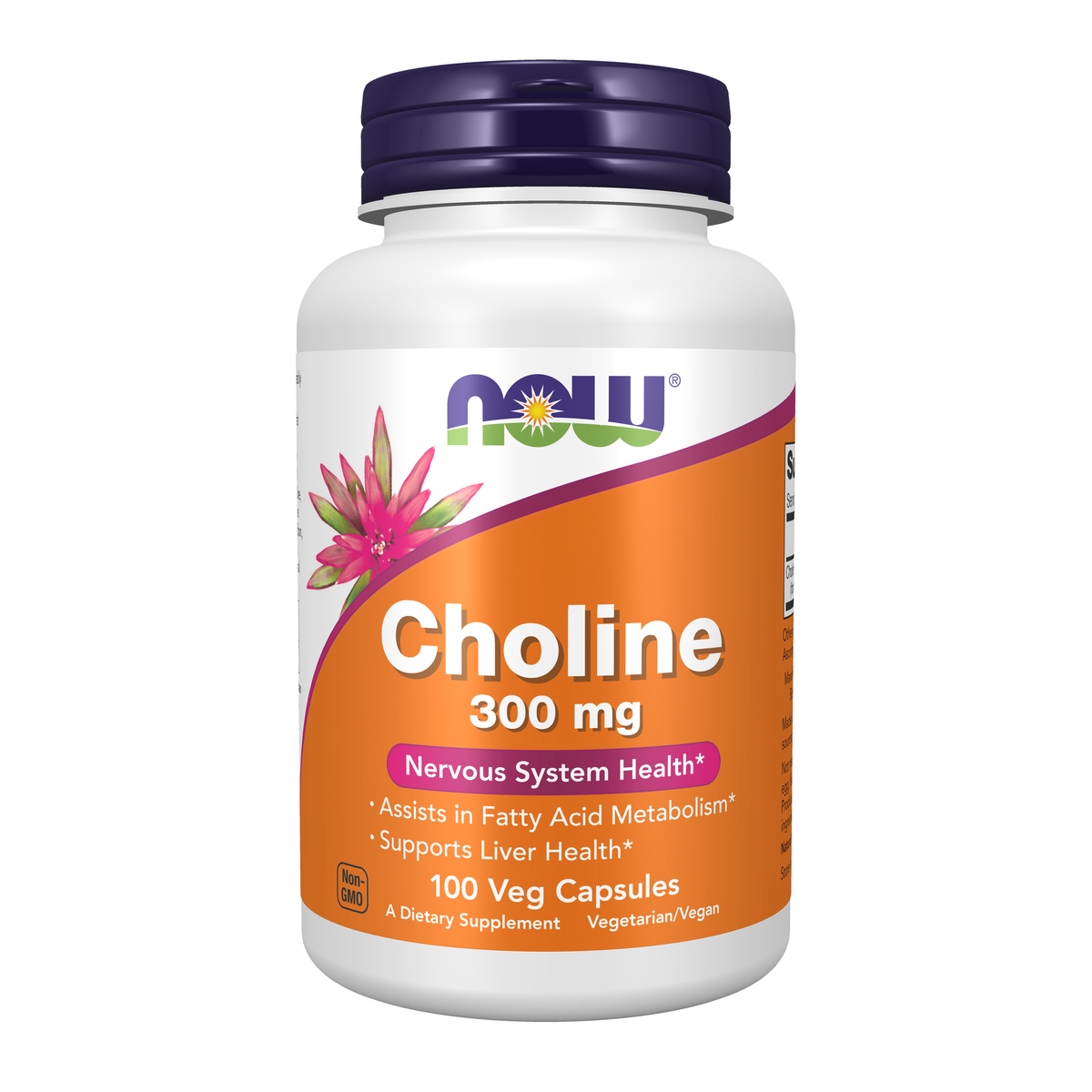 NOW Foods Choline 300 mg - 100 Veg Capsules / cholina 300 mg - 100 kapsułek roślinnych