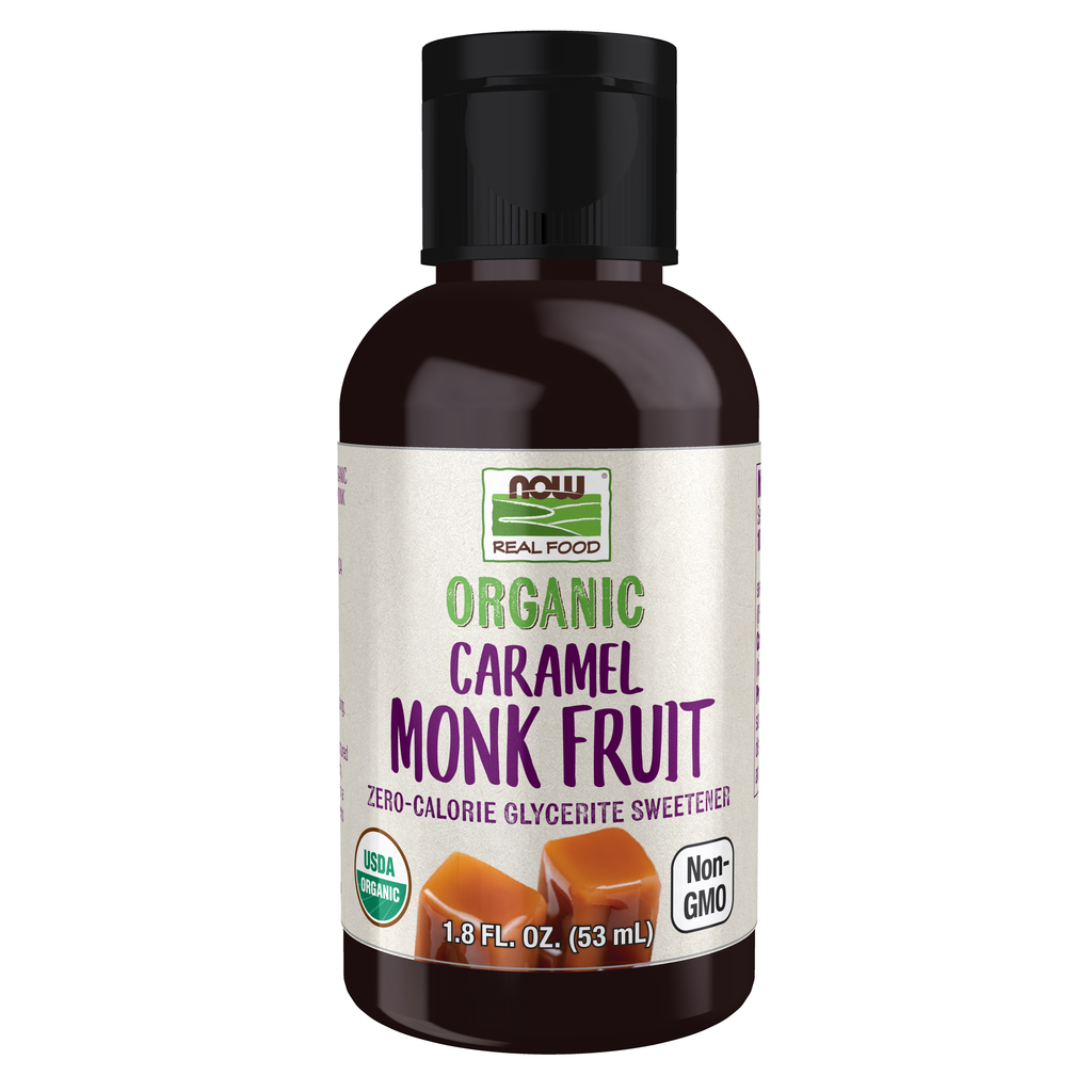 NOW Foods Monk Fruit Caramel Liquid, Organic - 1.8 fl. oz. / owoc mnicha Caramel płyn, produkt ekologiczny - 1.8 fl oz